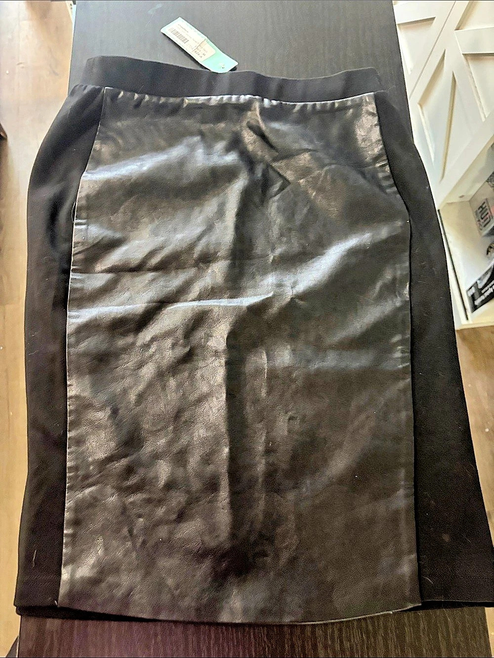 Anthropologie Stitch Fix faux leather panel skirt Faux Leather Mini Skirt Size
